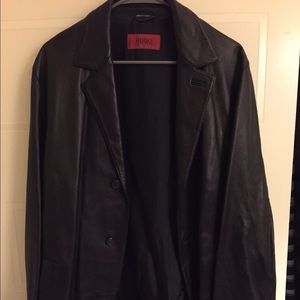 COPY - Mens Leather Lamb Skin coat! Long Nice gift for dad!